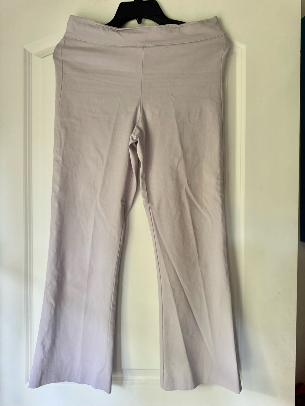 Avenue Montaigne *rare* Cropped Wide-Leg Ponte Pants with Flare, Lilac, Sz 6